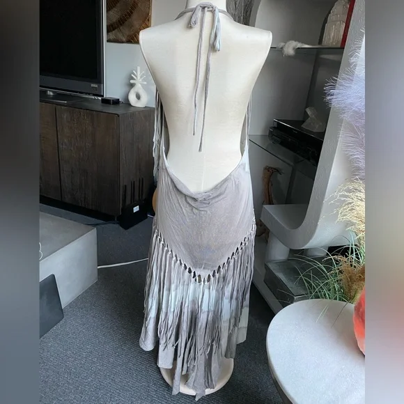Vintage All Saints Navajo Tie Dye Fringe Western Dress hippie boho free people - Picture 3 of 8